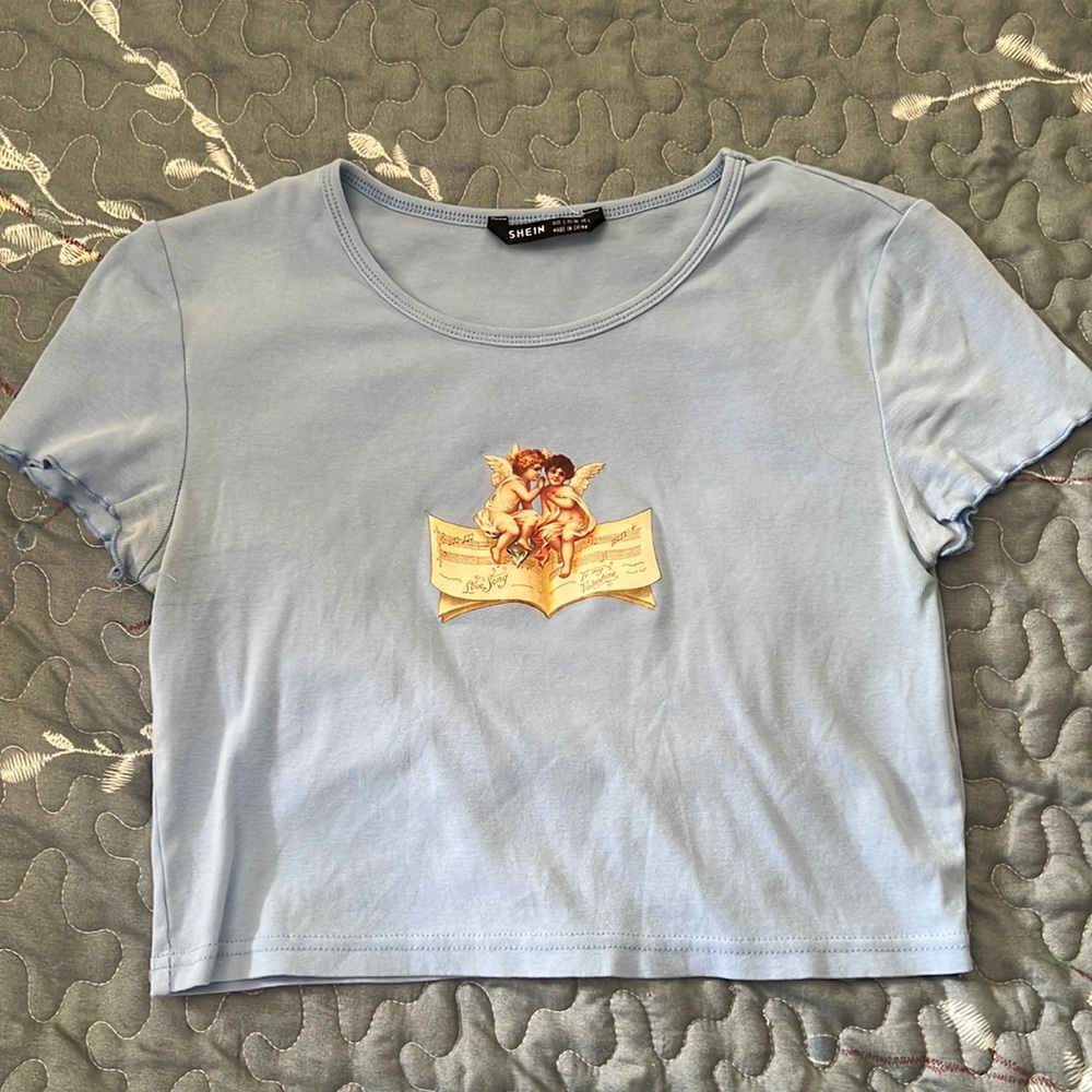 Cherubs Baby Blue Crop Top